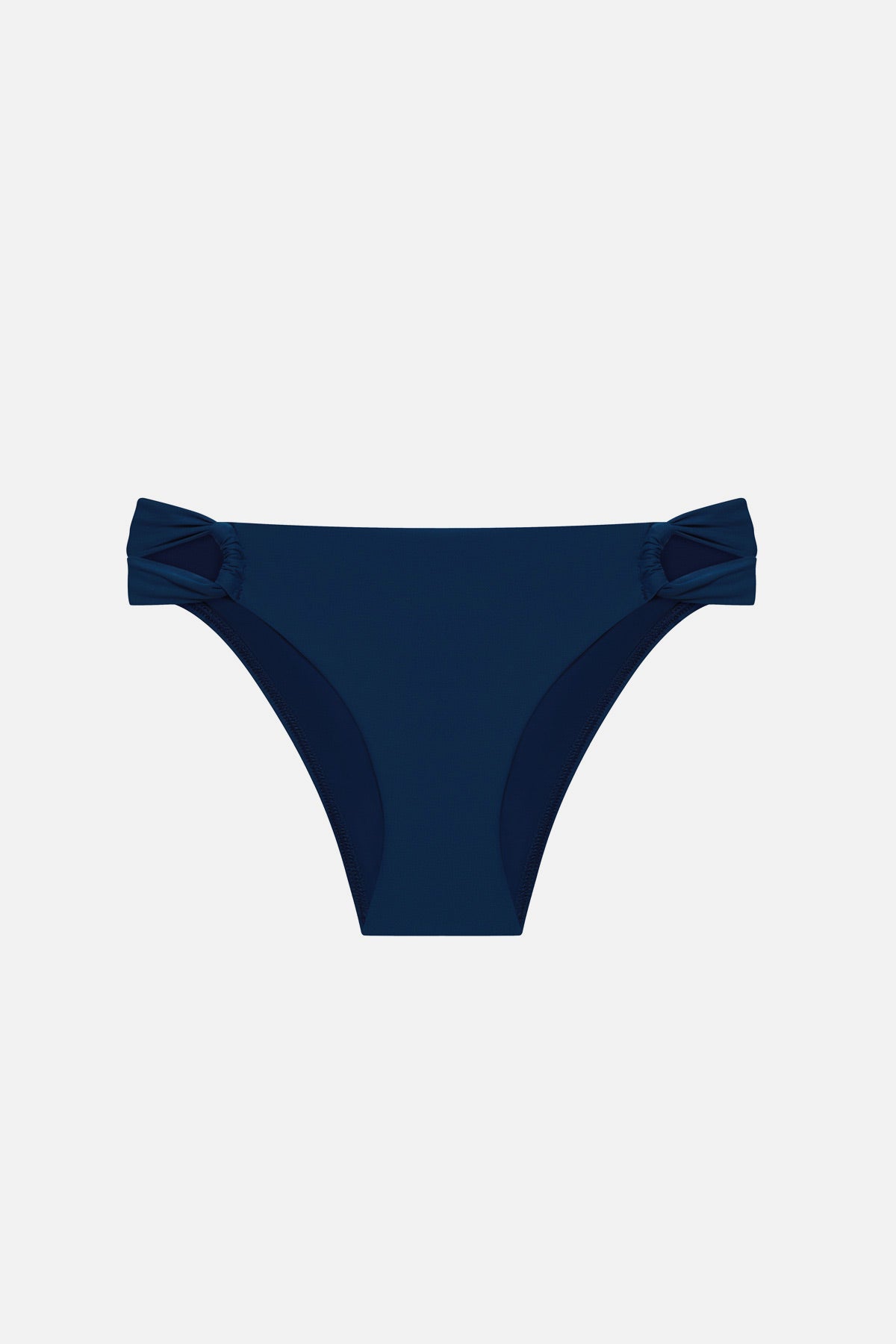 Dark blue side cutout swim bottoms
